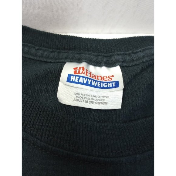 Led Zeppelin Men's Black T-Shirt Black Album Graphic Size M 2004 Myth Gem Hanes - Picture 3 of 6